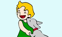 Girl and Lamb Coloring