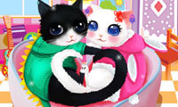 Heart Cats Dressing Up